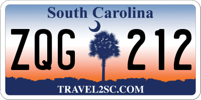 SC license plate ZQG212