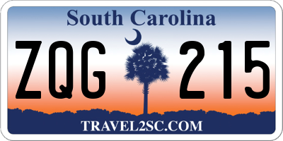 SC license plate ZQG215