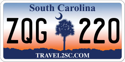 SC license plate ZQG220