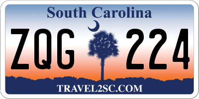SC license plate ZQG224