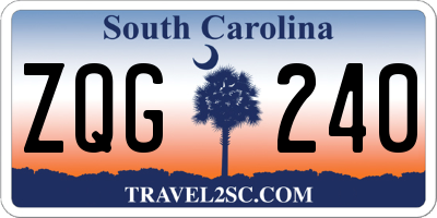 SC license plate ZQG240