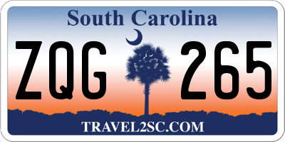 SC license plate ZQG265