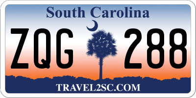 SC license plate ZQG288