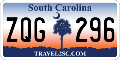 SC license plate ZQG296