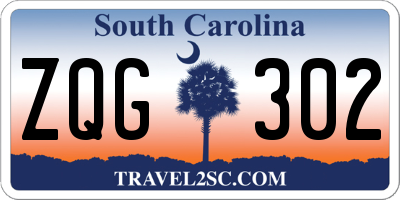 SC license plate ZQG302