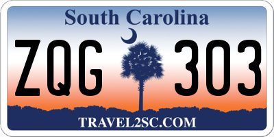 SC license plate ZQG303