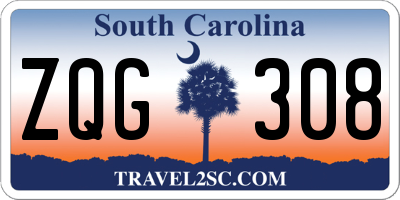 SC license plate ZQG308