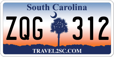 SC license plate ZQG312