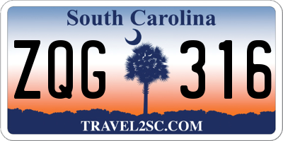 SC license plate ZQG316