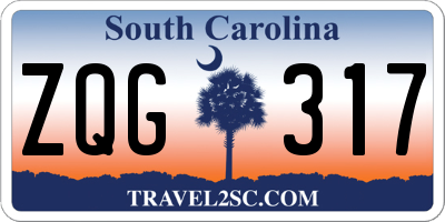 SC license plate ZQG317