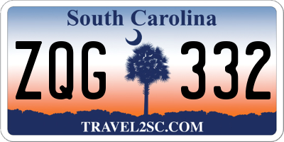 SC license plate ZQG332
