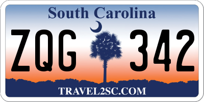 SC license plate ZQG342