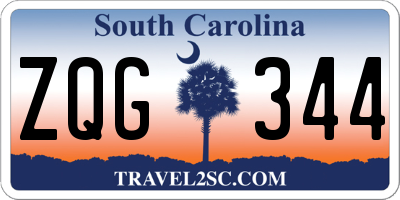 SC license plate ZQG344