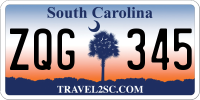 SC license plate ZQG345