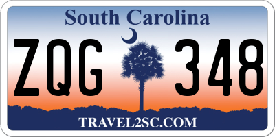 SC license plate ZQG348