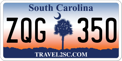 SC license plate ZQG350