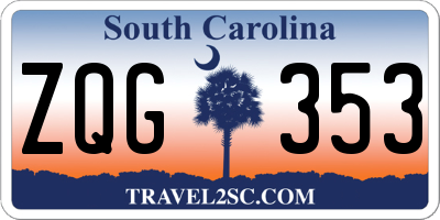 SC license plate ZQG353