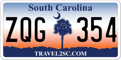 SC license plate ZQG354
