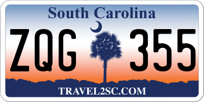 SC license plate ZQG355