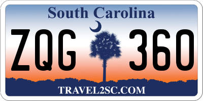 SC license plate ZQG360
