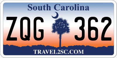 SC license plate ZQG362