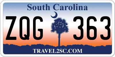 SC license plate ZQG363