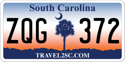 SC license plate ZQG372