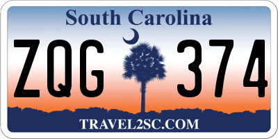 SC license plate ZQG374