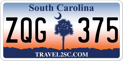 SC license plate ZQG375