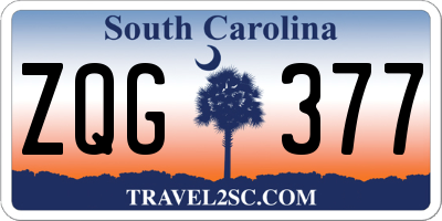 SC license plate ZQG377
