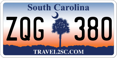 SC license plate ZQG380