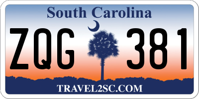 SC license plate ZQG381