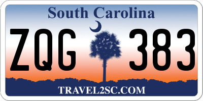 SC license plate ZQG383