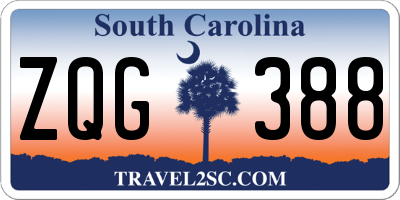 SC license plate ZQG388