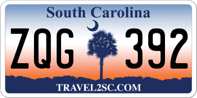 SC license plate ZQG392