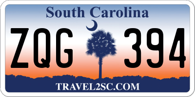 SC license plate ZQG394