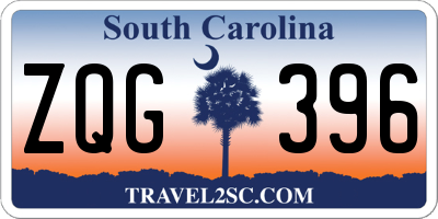 SC license plate ZQG396