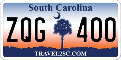 SC license plate ZQG400