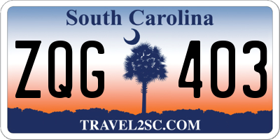 SC license plate ZQG403
