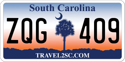 SC license plate ZQG409