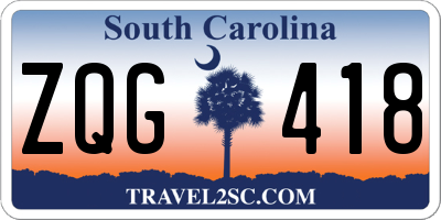 SC license plate ZQG418