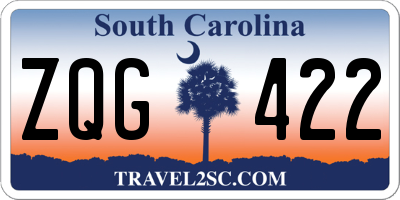 SC license plate ZQG422