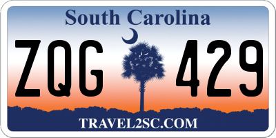 SC license plate ZQG429