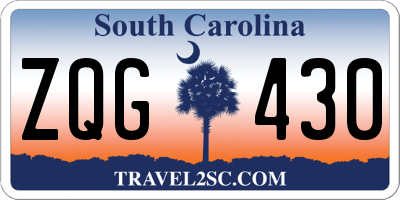 SC license plate ZQG430