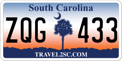 SC license plate ZQG433