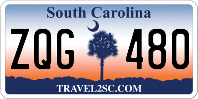 SC license plate ZQG480