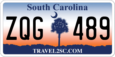 SC license plate ZQG489