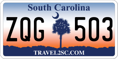 SC license plate ZQG503