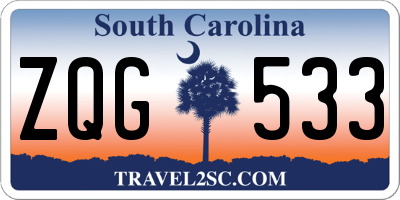 SC license plate ZQG533