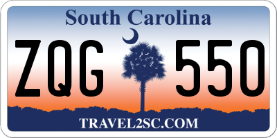 SC license plate ZQG550